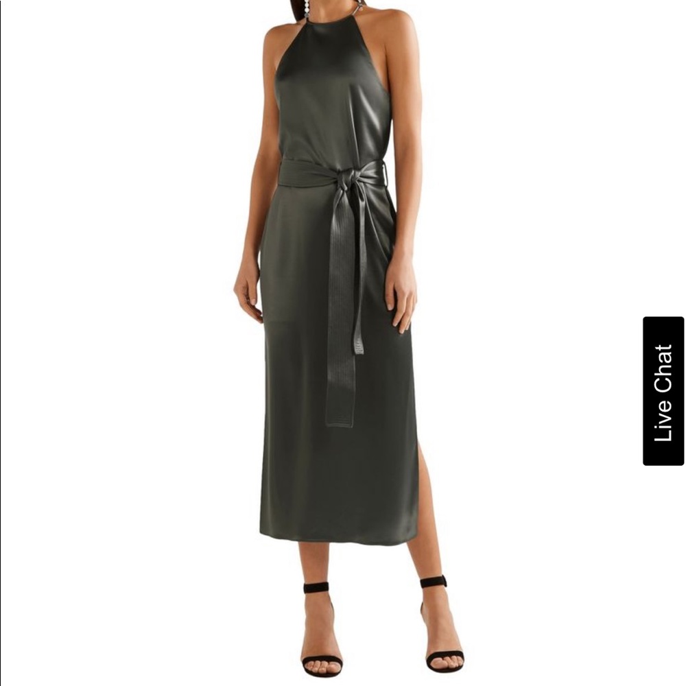 Halston Heritage Dark Green Midi Dress
